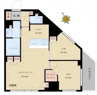 ソラシア小石川【2階】の間取り