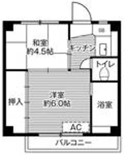 ビレッジハウス平山崎1号棟【4階】の間取り