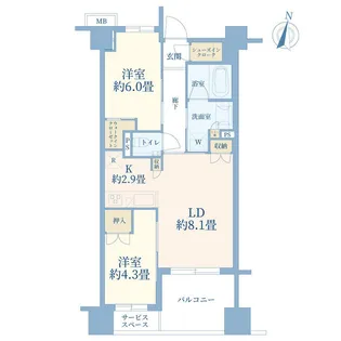 プラウドシティ小竹向原フロントコート【3階】の間取り