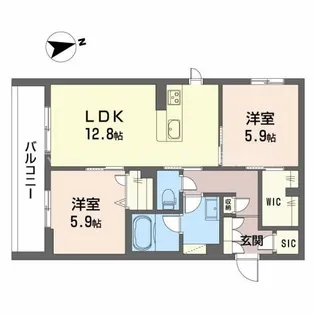 シャーメゾンカーサレジオ【2階】の間取り