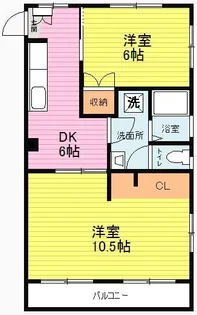 コーポタチカワ・フラワーヒル【3階】の間取り
