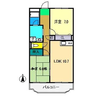 ハイツ鹿持【2階】の間取り