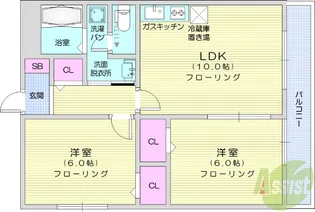 カナディアンコート南吉成A【3階】の間取り