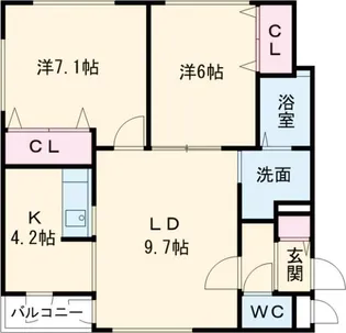 アルジャン・イオ【1階】の間取り