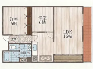 インペリアルハイツ今【4階】の間取り