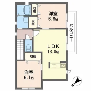 ブランシェ本川内 A棟【2階】の間取り