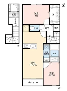 リーブルファイン足立辰沼【2階】の間取り