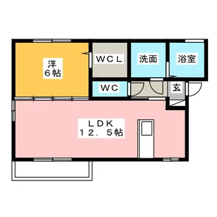 クレールカルチェ VI B棟【1階】の間取り