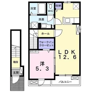 アウラ茂原 桜【2階】の間取り