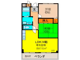 ルミエ-ル桃山【2階】の間取り