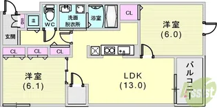 アークプレイス神戸【4階】の間取り