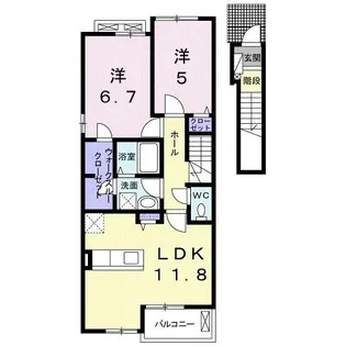 ラフォーレシス【2階】の間取り