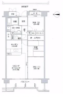 コーシャハイツ高見38【6階】の間取り