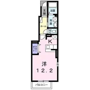 ニューエクレール A【1階】の間取り