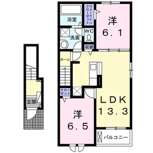 ベルアムールA【2階】の間取り