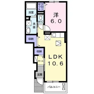 シックス シュライン エデンA【1階】の間取り