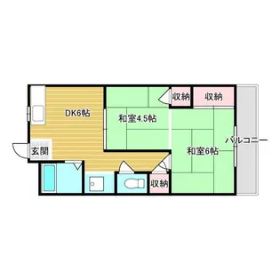 サンライズ摂津【2階】の間取り