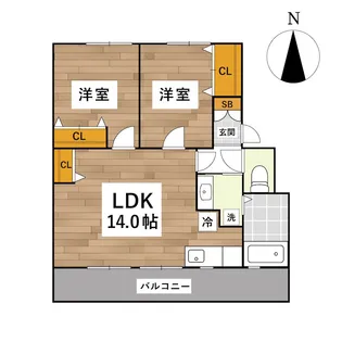 ライフヴィレッジ田迎I【3階】の間取り