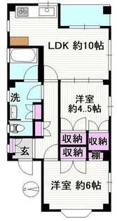 ナンブハイム15墨田【2階】の間取り