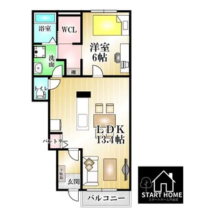 ルミナス北島D【1階】の間取り
