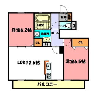エクセルコートII【1階】の間取り