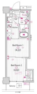 ガーラ・グランディ調布【6階】の間取り