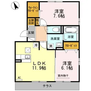 アルカサル駅南 A【1階】の間取り
