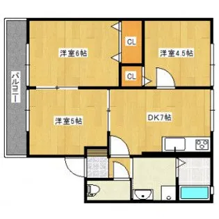 ハイム東山II【1階】の間取り