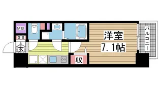 ファーストフィオーレ三宮EAST【3階】の間取り
