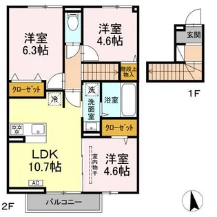 ホープフルパレス【1階】の間取り