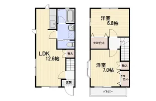 埼玉県熊谷市妻沼【アパート】の間取り