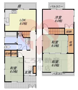 大阪府堺市堺区北旅籠町西3【一戸建】の間取り
