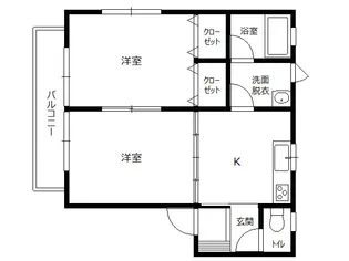 コーポ松美ヶ丘2号【1階】の間取り