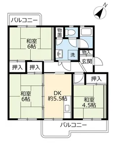 UR金鶏【5階】の間取り