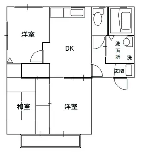 栃木県小山市大字犬塚【アパート】の間取り