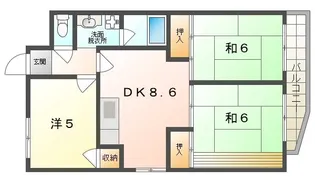 ウエストサイド【3階】の間取り