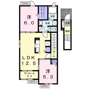 カステールII【2階】の間取り