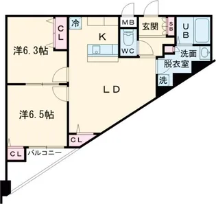 グランイーズ那覇末吉【4階】の間取り