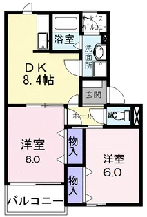 ロイヤルタウンD【1階】の間取り