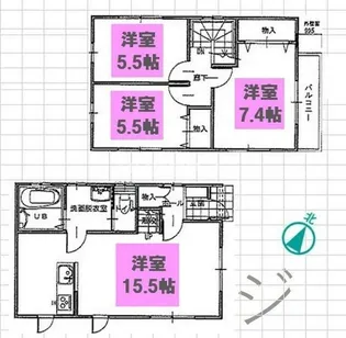 埼玉県上尾市大字上【一戸建】の間取り