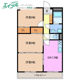 ラフィネ・ドミール【2階】の間取り