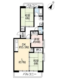 UR黒崎平尾町【2階】の間取り