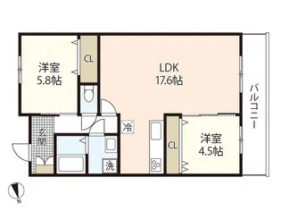 セブンプロート天応大浜【2階】の間取り