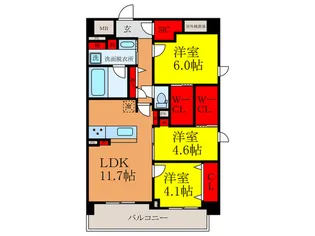 レ・リーヴル【2階】の間取り