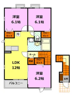 茨城県筑西市成田【アパート】の間取り