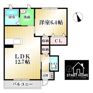 花ぽーとC【1階】の間取り