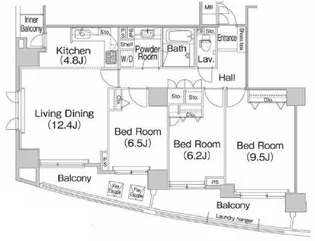 東京都千代田区二番町【マンション】の間取り