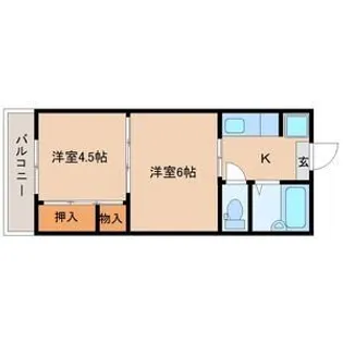 平和マンション上杉【1階】の間取り