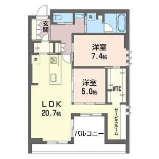 エテルノ大宮【1階】の間取り