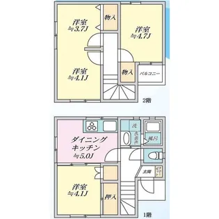 神奈川県横浜市神奈川区神之木台【一戸建】の間取り